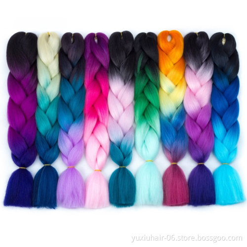 Free sample 24inch 100g braiding hair crochet braid synthetic hair extension